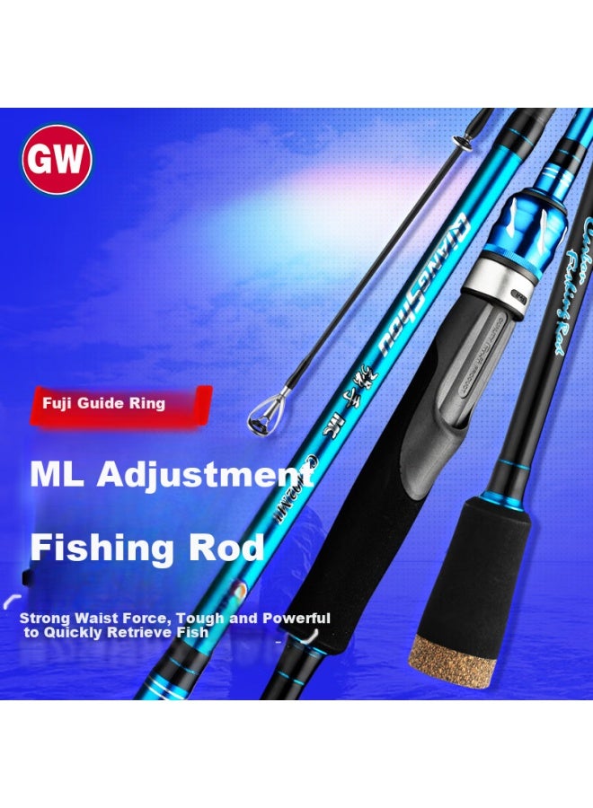 Gw (Gw) 1.8M Straight Handle Strong Ml Adjusted Rod White Striped Curved Mouth Bass Rod Fishing Rod Fishing Tackle - Image 1