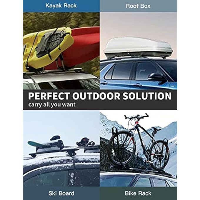 rayihni Max Loading 220lb Heavy Duty Roof Rack Cross Bars Compatible with Toyota 4Runner 2010-2024, Aluminum clampers and Bars, Rooftop Cargo Rail Crossbars Canoe Bike Kayak Car Luggage Racks Carrier - Image 3