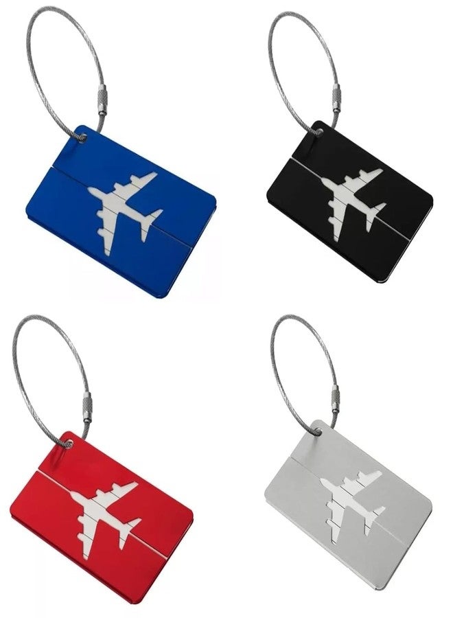 JAGDIV 4Pcs Alloy Metal Luggage Tags Baggage Name Travel Accessories Travel Identification Labels for Luggage Suitcase Tag (Multicolor) - Image 1