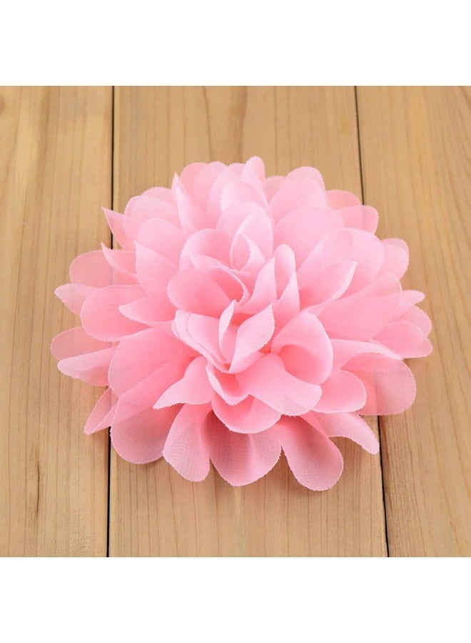 Fodattm فلايوت 30 قطعة زهور شيفون نسائية وفتيات بألوان صلبة 4 بوصة، أشرطة رأس زهور ديكور زفاف - Image 5