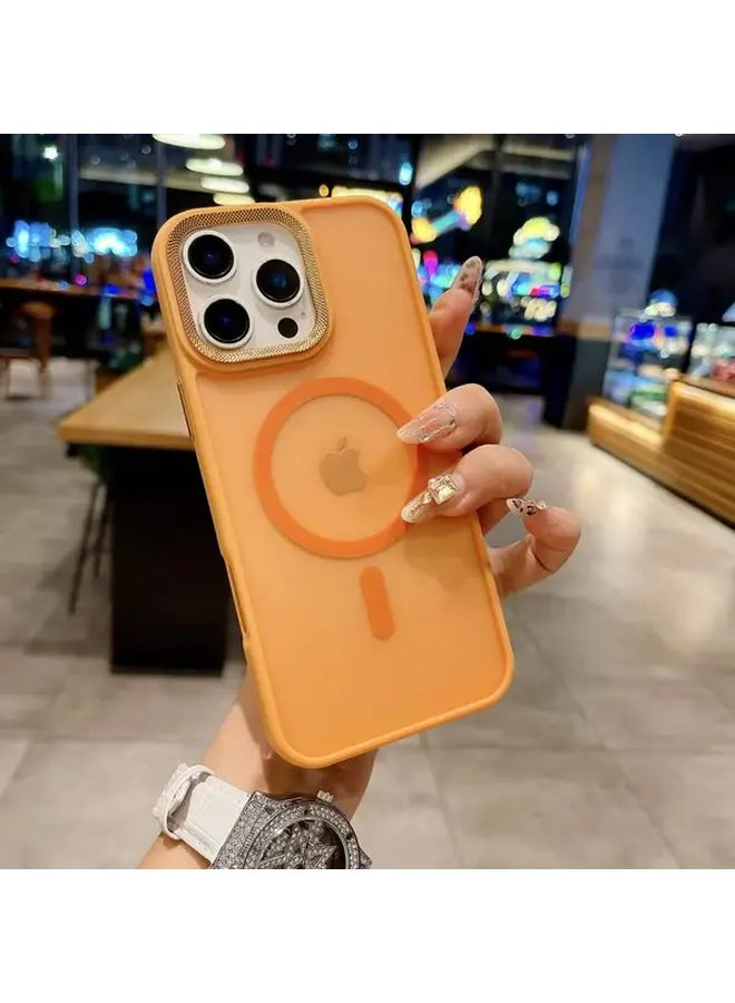 غطاء هاتف شفاف نصف شفاف باللون الأرجواني غير اللامع لهاتف iPhone 14 Plus مع شحن مغناطيسي - Image 1