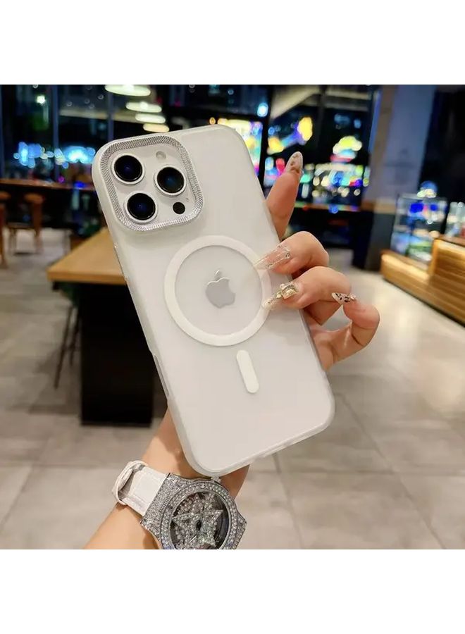 غطاء هاتف شفاف نصف شفاف باللون الأرجواني غير اللامع لهاتف iPhone 14 Plus مع شحن مغناطيسي - Image 5