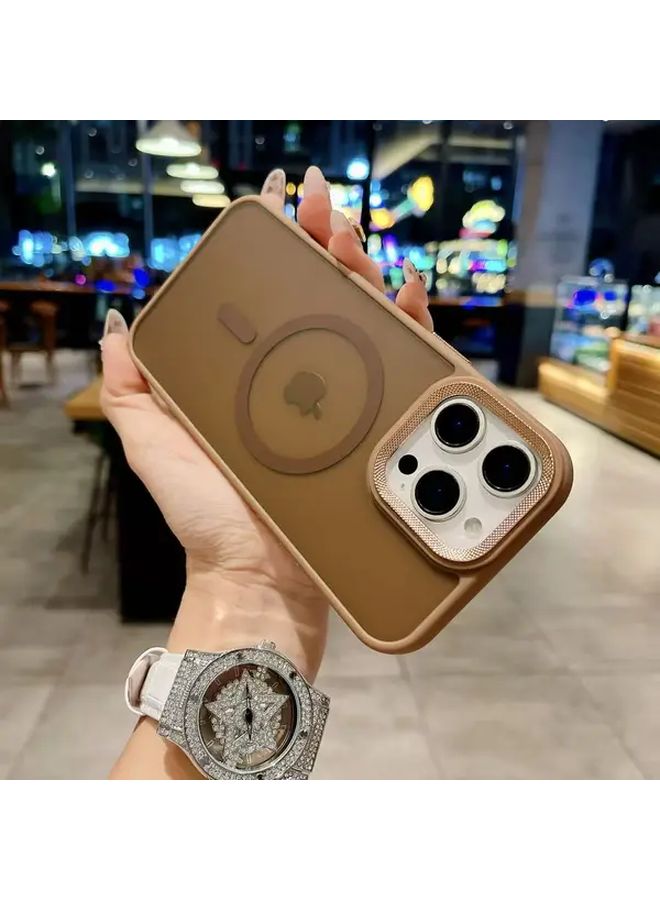 غطاء هاتف شفاف نصف شفاف باللون الأرجواني غير اللامع لهاتف iPhone 14 Plus مع شحن مغناطيسي - Image 2