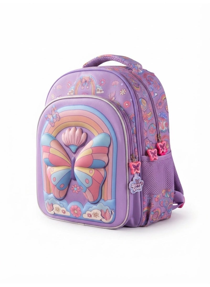 girls school backpack bag with 3D butterfly print,36x30x20 cm - Image 1