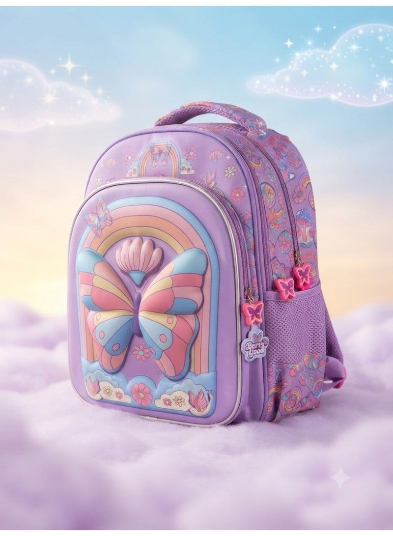 girls school backpack bag with 3D butterfly print,36x30x20 cm - Image 3