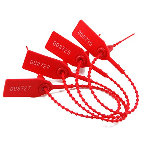 EASY Security Seal, Numbered Zip Ties for Fire Extinguisher Pull Tite Tamper Proof Tags Self Locking Plastic Label 250mm Pack of 1000 (Red) - Image 3