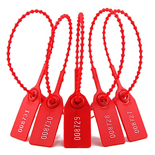 EASY Security Seal, Numbered Zip Ties for Fire Extinguisher Pull Tite Tamper Proof Tags Self Locking Plastic Label 250mm Pack of 1000 (Red) - Image 4