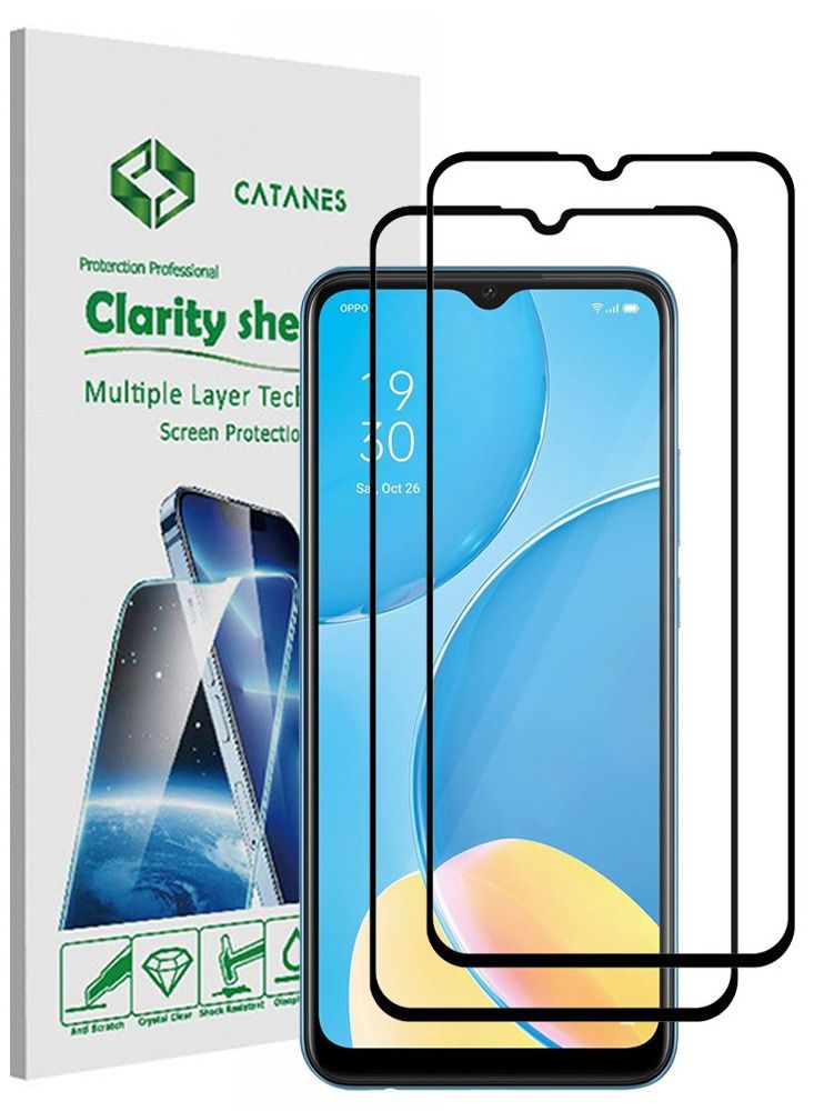 CATANES 2 Pack For Oppo A15 Screen Protector Tempered Glass Full Glue Back - Image 1