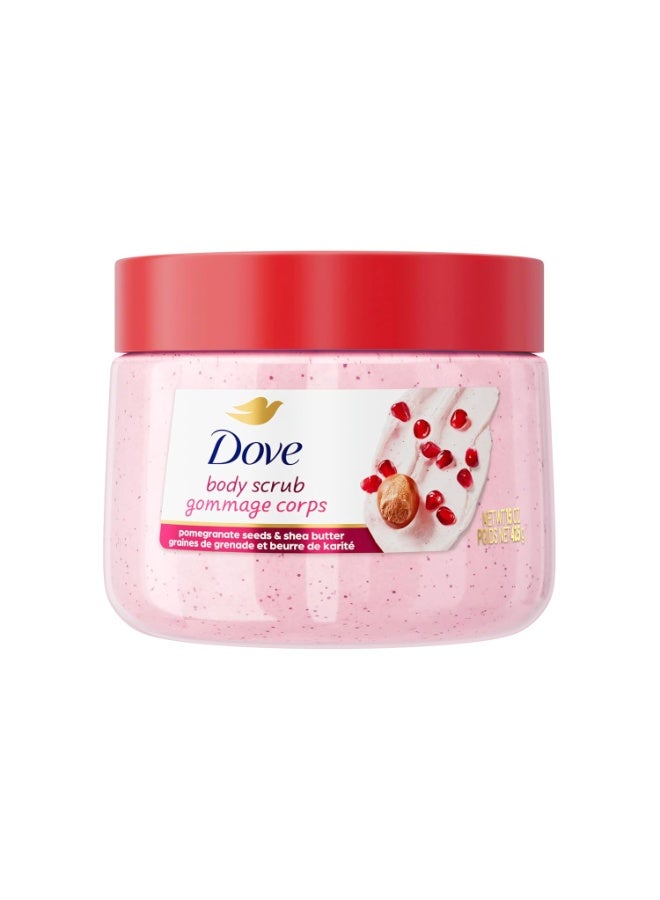 Dove Pomegranate & Shea Butter Body Scrub Exfoliates and Deeply Nourishes for Smooth, Radiant Skin 15 oz