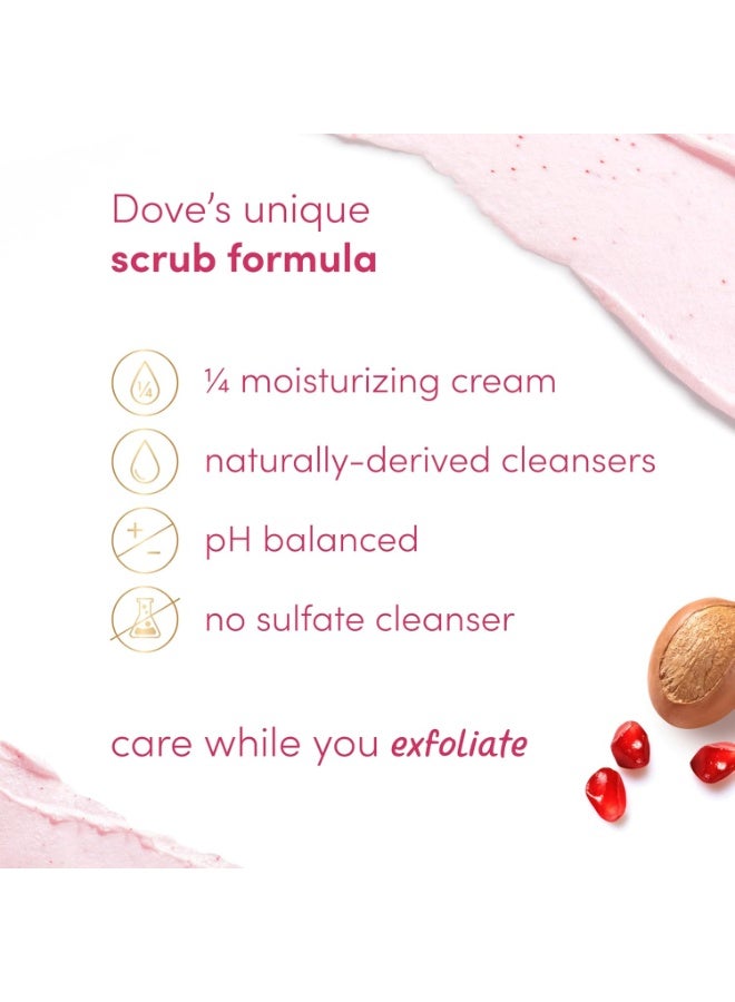 Dove Pomegranate & Shea Butter Body Scrub Exfoliates and Deeply Nourishes for Smooth, Radiant Skin 15 oz
