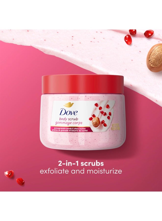 Dove Pomegranate & Shea Butter Body Scrub Exfoliates and Deeply Nourishes for Smooth, Radiant Skin 15 oz