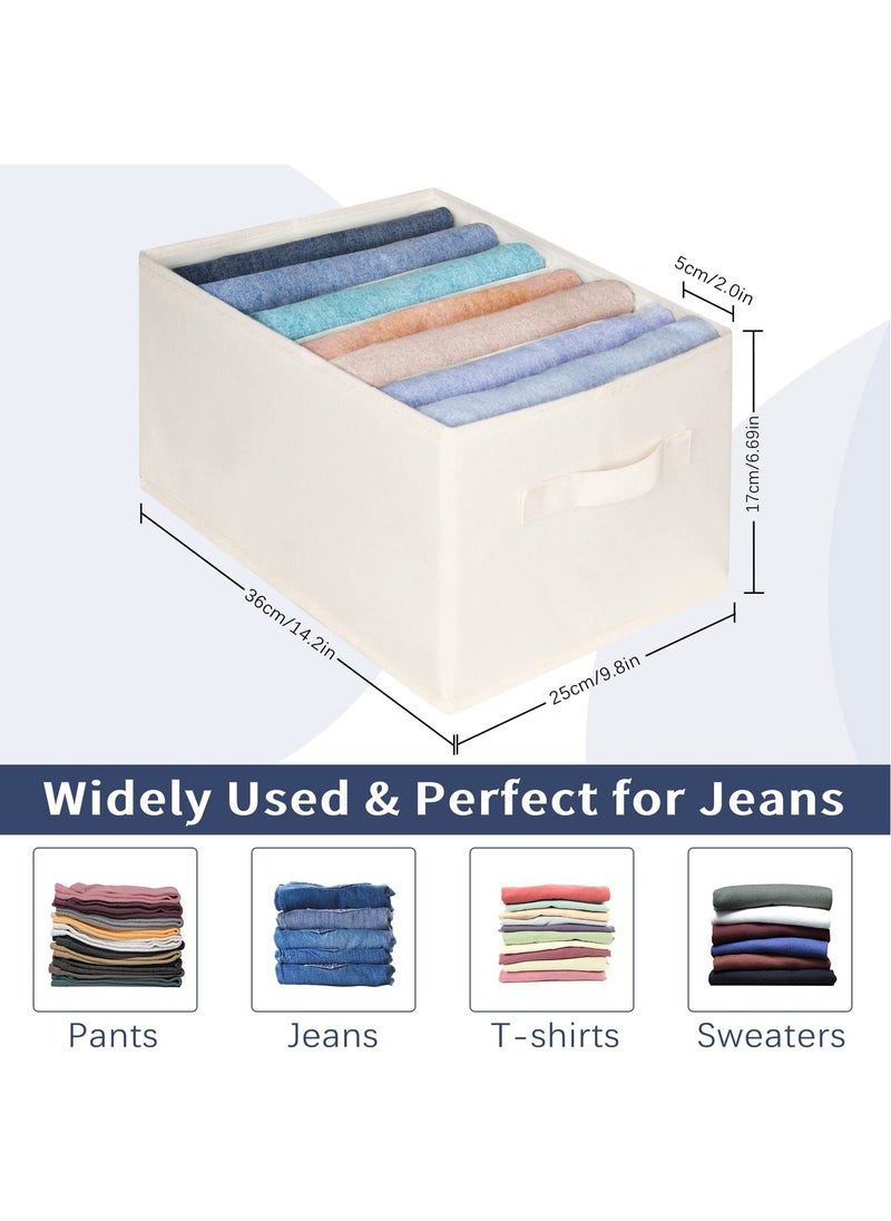 SYOSI SYOSI Wardrobe Clothes Organizer, Foldable Clothes Organizer with 7 Grids, Washable Drawer Jeans Organizer, Linen Closet Organizer with Reinforced Handles for Jeans, Pants, Clothes, T-shirts  - Image 5