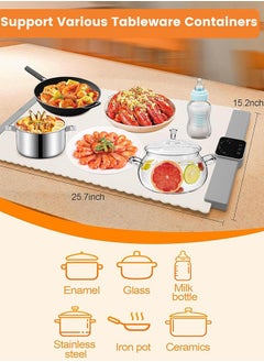 Garlo Electric Warming Tray, Silicone Electric Warming Tray for Food, Foldable Roll up Food Warmer Plate with 5 Temperature Settings, Portable Fast Heating Mat for Parties, Buffets, Restaurants  - Image 4