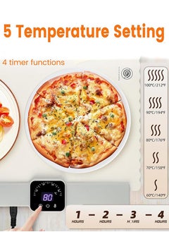 Garlo Electric Warming Tray, Silicone Electric Warming Tray for Food, Foldable Roll up Food Warmer Plate with 5 Temperature Settings, Portable Fast Heating Mat for Parties, Buffets, Restaurants  - Image 3