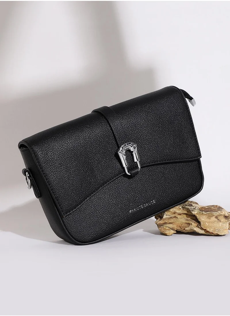 Haute Sauce Women's The Hanging Buckle Sling Bag - Midnight Black