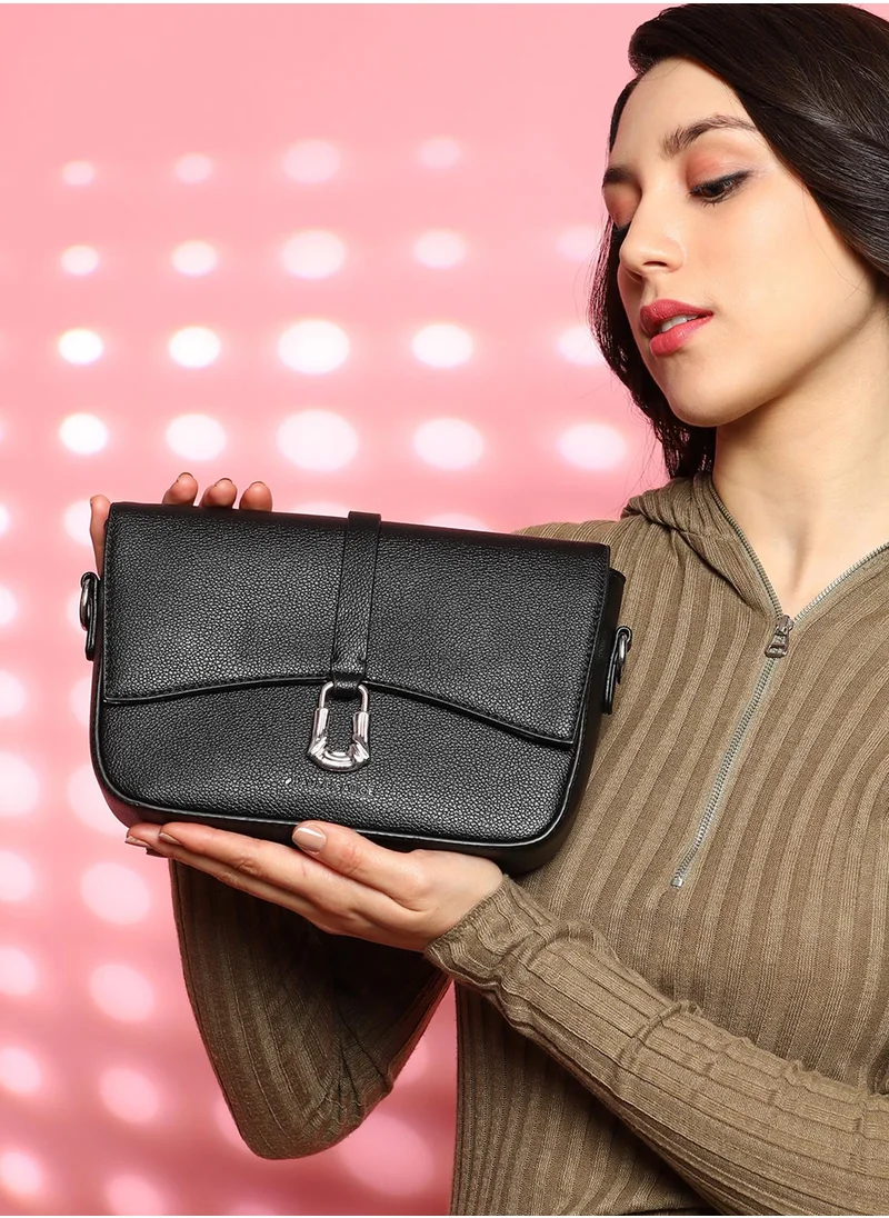 Haute Sauce Women's The Hanging Buckle Sling Bag - Midnight Black