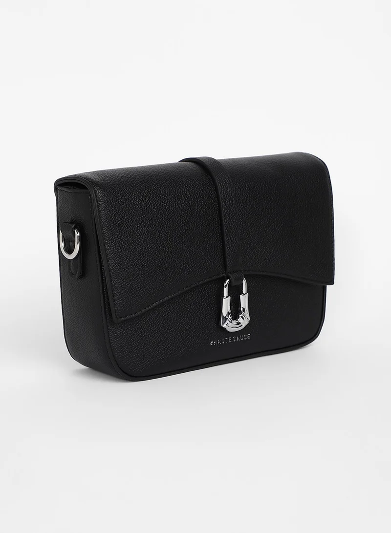 Haute Sauce Women's The Hanging Buckle Sling Bag - Midnight Black