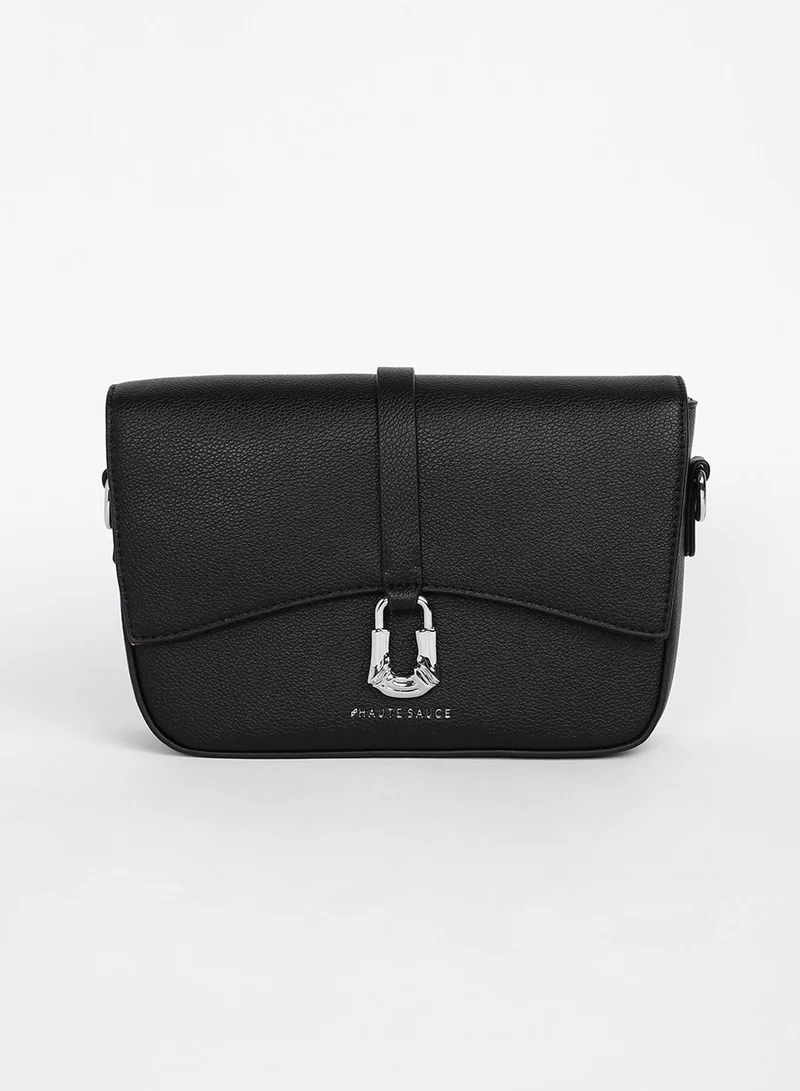 Haute Sauce Women's The Hanging Buckle Sling Bag - Midnight Black