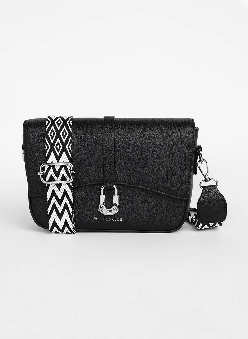 Haute Sauce Women's The Hanging Buckle Sling Bag - Midnight Black