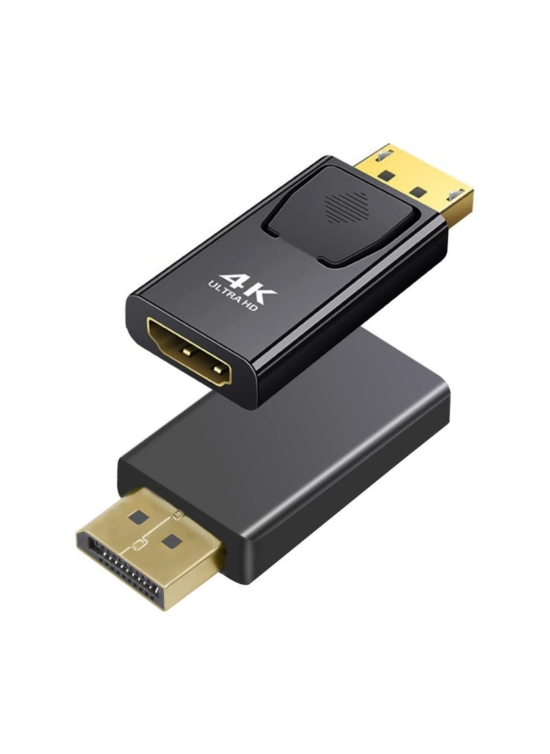 Generic - 4K DisplayPort to HDMI Adapter, 2 Pack Uni-Directional DP PC to HDMI Monitor Converter, 4K Ultra HD DP Display Port to HDMI Adapter(Male to Female), Compatible for Lenovo Dell HP and Other Brand - Image 1