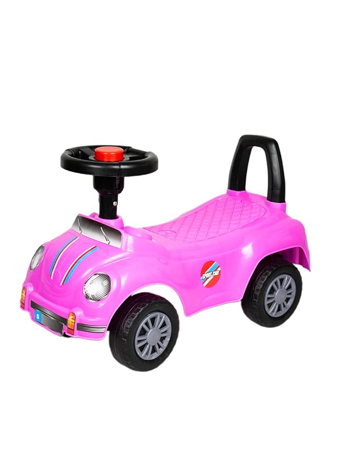 IToys Kids Ride On Push Car Pink 55 X 24 X 33 Cm With Steering Wheel - Image 1