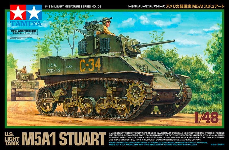 Tamiya 32606 148 US M5A1 Stuart Light Tank 1 Model Kit Plastic Kit Assembly Kit Detailed Replica Medium Green - Image 2