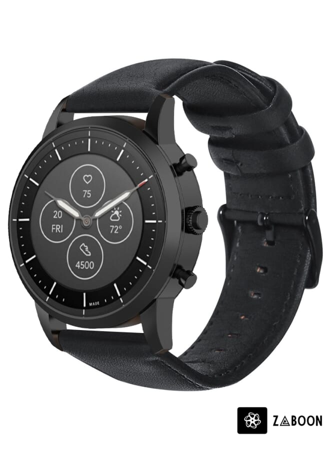 Zaboon سوار ساعة ذكية هجين من فوسيل HR مصنوع من جلد الزيت الشمعي الأصلي - Image 1