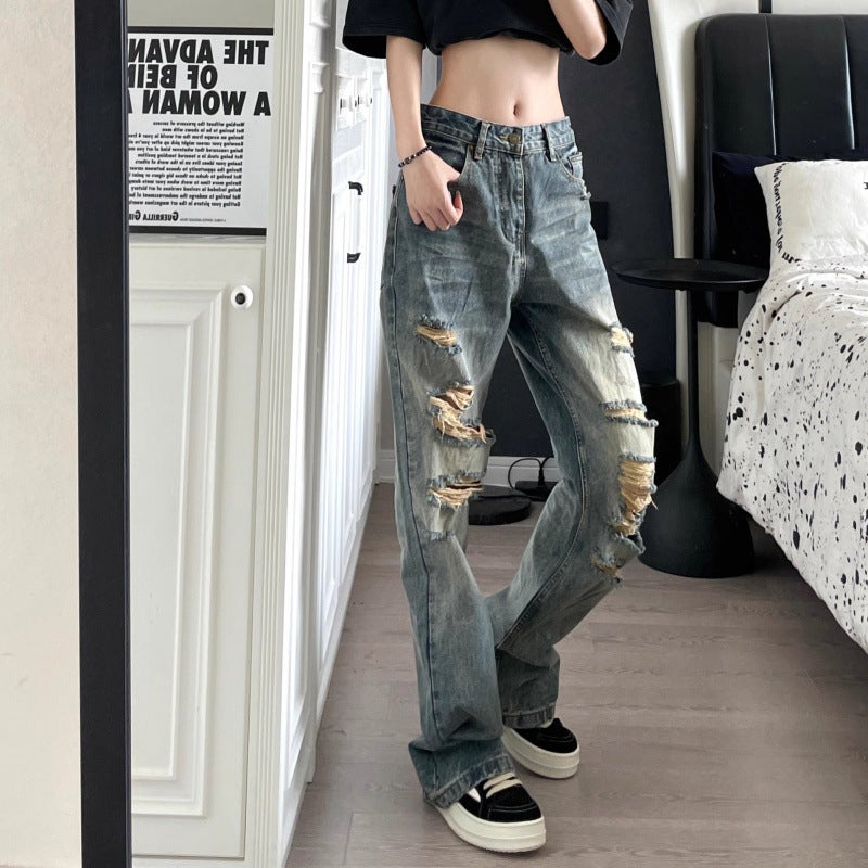 Unisex Classic Denim Jeans Loose Fit Daily Outdoor Wear - Image 1