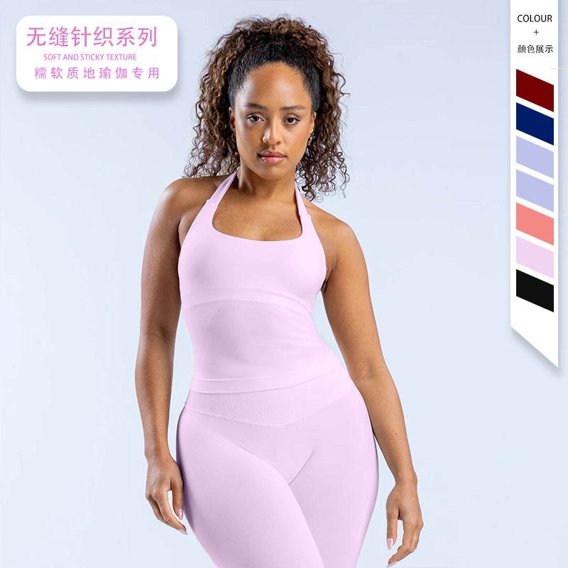 Sale Dfyne Seamless Yoga Backless Neck Anti-Running Sports Vest Women'S Body Shaping Vest - Image 2