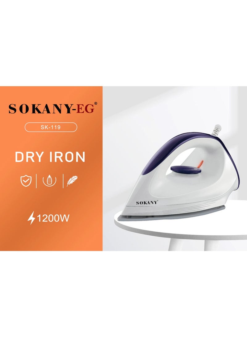 Sokany 1200W Dry Iron A-119 - Image 3