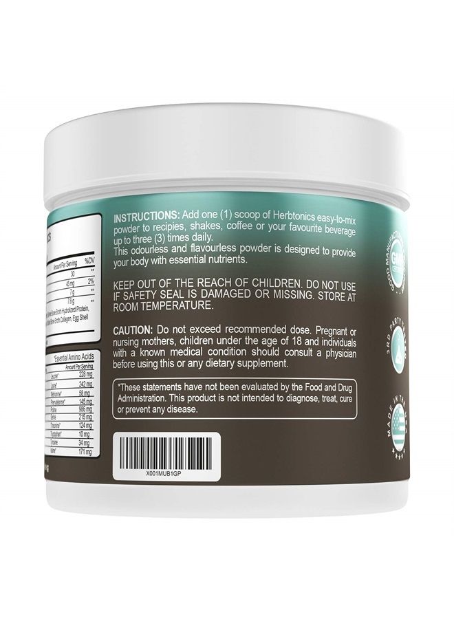 Herbtonics مسحوق بروتين الكولاجين المتعدد ببتيدات الكولاجين من النوع (1،2،3،5 و10) مزيج عالي الجودة من الدجاج الذي يتغذى على العشب والأسماك البرية والبيض والكولاجين المهدرج البقري... - Image 4