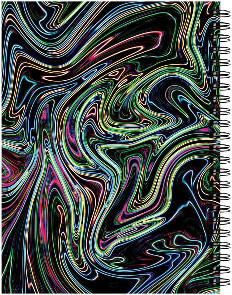 UCREATE كتاب رسم بولي موضة بتصميم تجريدي، 9" × 12"، نيون 75 ورقة - Image 3