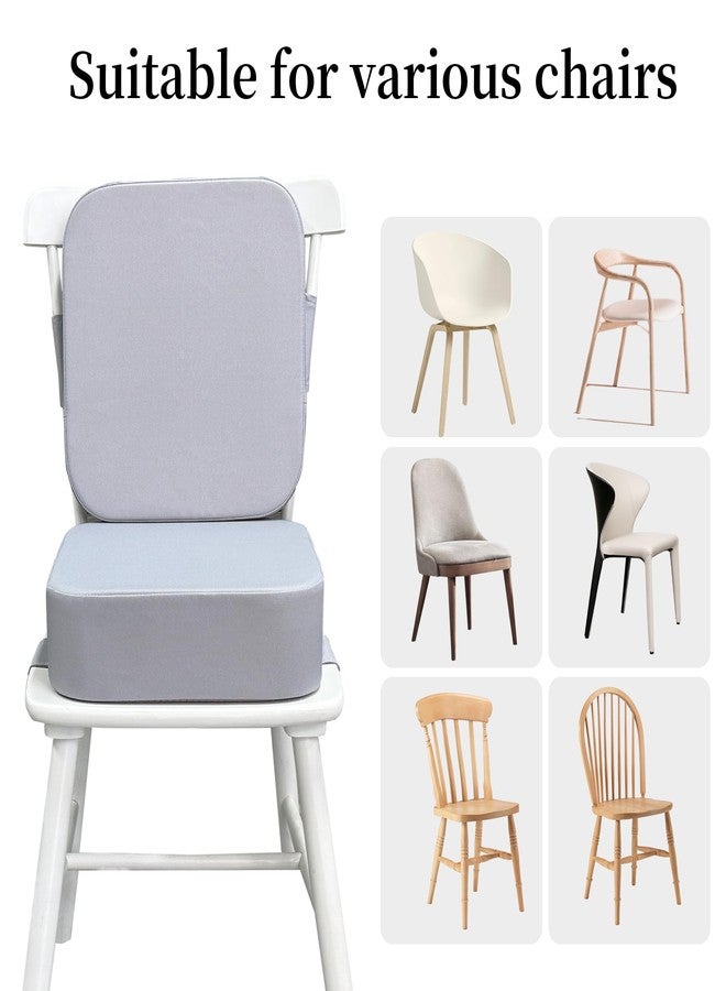 Acxseo Toddler Booster Seat for Dining Table with Backrest and Adjustable Straps, Waterproof Oxford Foam Cushion with Non-Slip Bottom, Portable Chair Booster for Kitchen Use (Grey) - Image 4