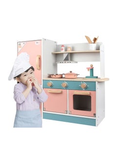 JSAITOYS Wooden Big Kitchen Toys Children's Cooking Refrigerator Set  - Image 1