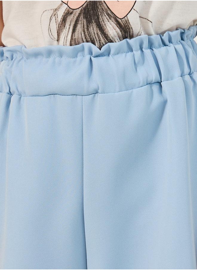 Styli Solid Laser Cut Hem Relaxed Fit Pants  - Image 3