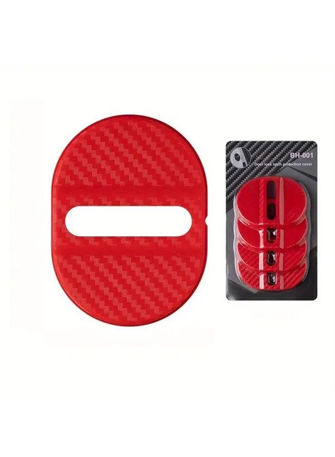 4pcs GM Car Door Lock Cover Protector Red Shock Proof Scratch Resistant Front Cover For Vehicle Entrance Guard - Image 3