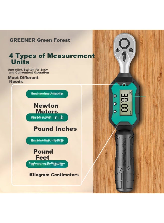 Greener 1/4 Small Digital Torque Wrench, 0.9-30nm, High-precision Industrial-grade Ratchet Torque, Home And Motorcycle Set - Image 4