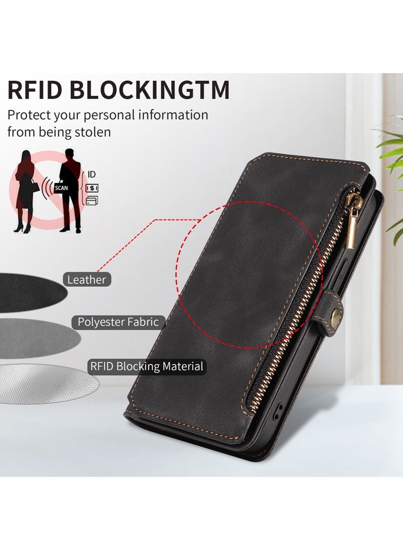 iPhone 15 Plus Case with Card Holder and Wallet Case with Ring Holder Soft TPU Silicone Bumper Slim Shockproof Protective Case Cover - Image 2
