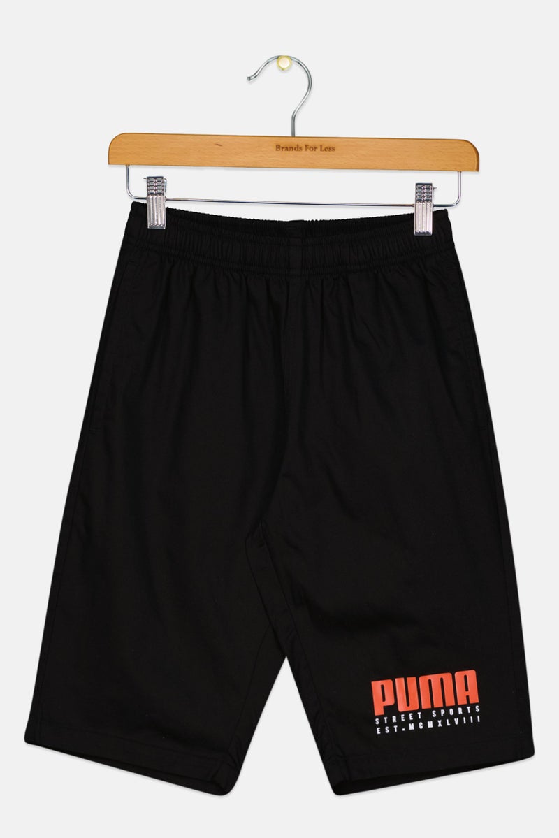 PUMA Kids Boy Sportswear Fit  Brand Logo Shorts, Black - Image 1