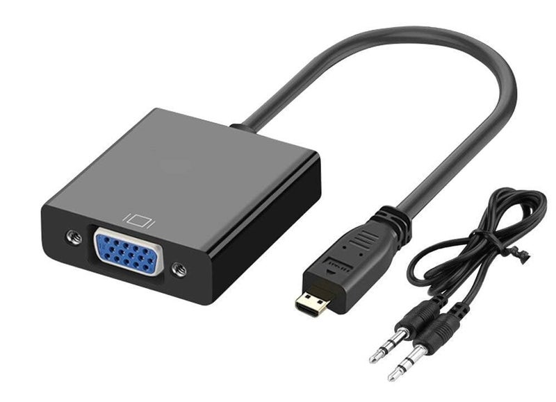 Tobo Micro HDMI to VGA Adapter, Active Micro HDMI to VGA Video Converter with 3.5mm Stereo Audio, Micro HDMI to VGA Cable (Male to Female) Compatible with Laptop, Projector, HDTV, Chromebook TD-212TC - Image 1
