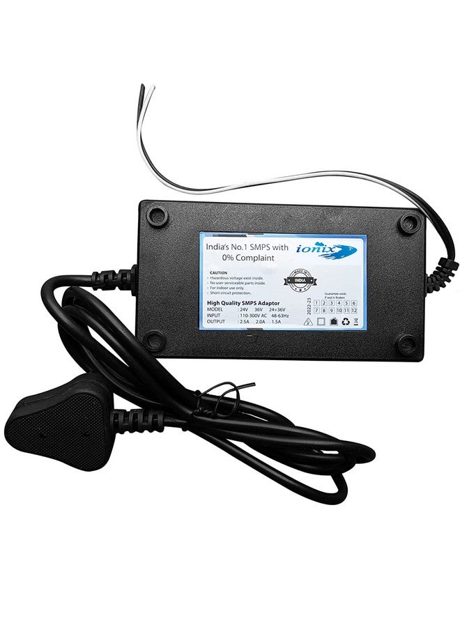 IONIX 24v Power Supply (1 Year Warranty) Adapter for Water Purifier, RO Smps 24v 2.5 Amp, Spare Parts Adapter 24V 2.5A Spectra SMPS, Universal Type Use in All Type RO/UV/UF Water Purifier (Black) - Image 1