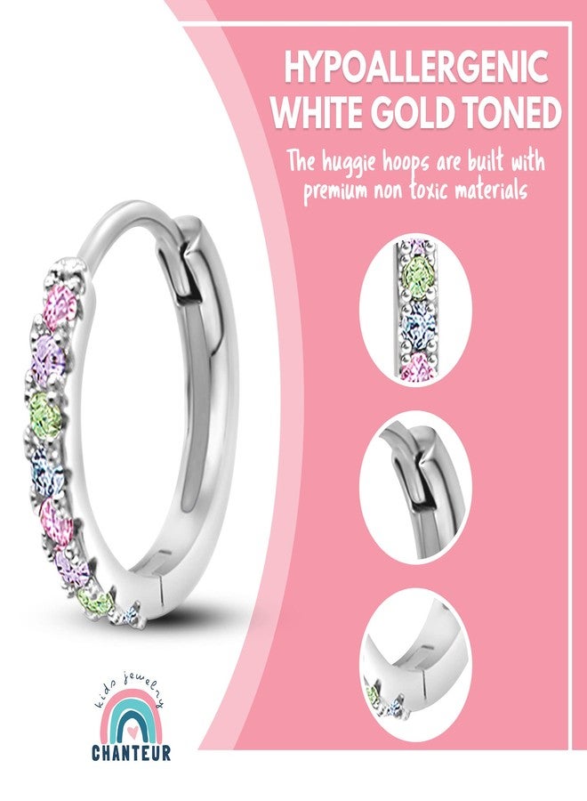 Chanteur Hypoallergenic Huggie Earrings for Girls & Women - Small Hoop Design, Perfect for Teens & Kids, Small, Brass, No Gemstone - Image 3