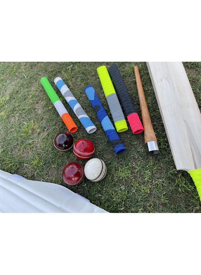 LIVOX® Premium Cricket Bat Handle Rubber 5 Grips for Enhanced Performance With Better Shock Absorption And 1 Wooden Gripper Cone (pack of 6) - Image 2
