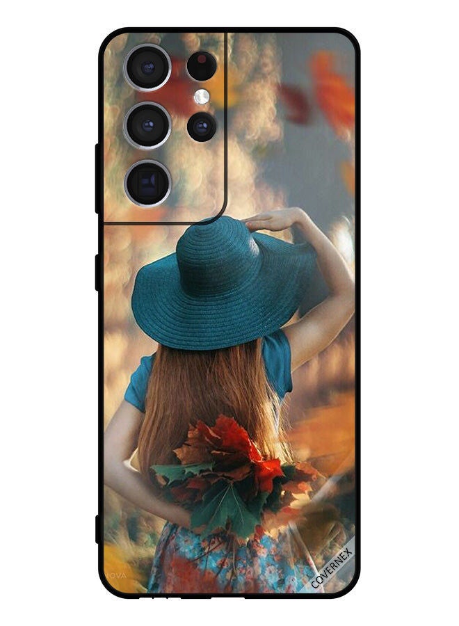 Covernex Protective Case Cover For Sumsung S21 Ultra 5G Hat Girl Hiding Love Leaves - Image 1