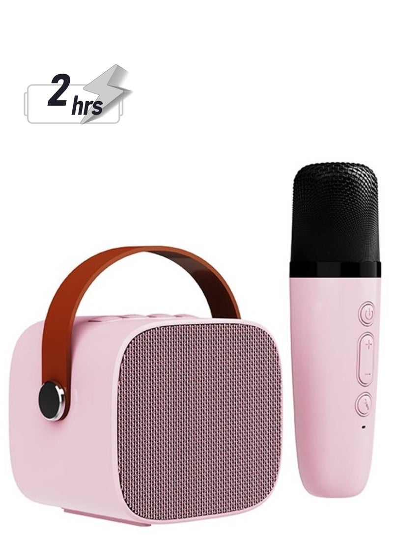 مجموعة واحدة من سماعات البلوتوث اللاسلكية مع ميكروفون ، وضبط صوت هاي فاي عالي الجهير ، يدعم بطاقة TF / صندوق صوت لاسلكي لتشغيل كابل Aux (وردي) - Image 1