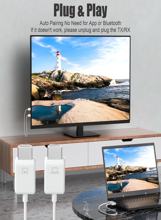 جهاز إرسال واستقبال HDMI لاسلكي بمدى يصل إلى 120 مترًا، 4 قنوات قابلة للتعديل، يدعم فك تشفير 4K وإخراج فيديو فائق الوضوح 1080P بمعدل 60 هرتز - Image 2