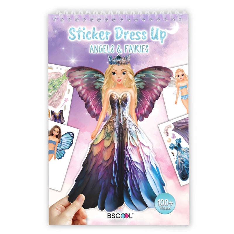 BSCOOL Sticker Dress up Fairies and Angels Sticker Activity Book for Kids Learn to Dress up Fairies and Angels with Guide for Kids 5 and up Girls Fashion Paper Dolls - Image 2