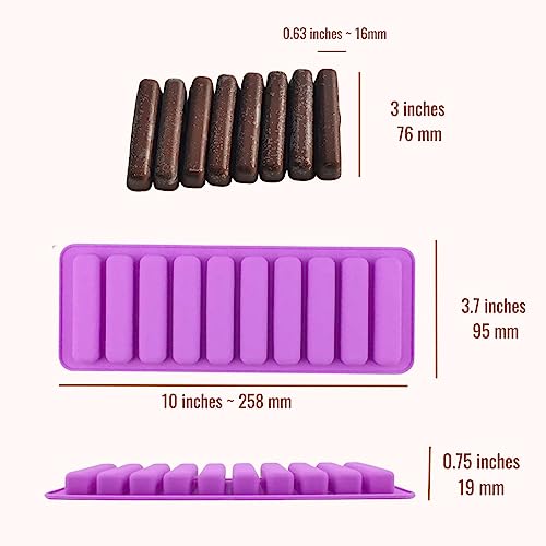 MoldBerry 10 Cavity Kitkat Chocolate Mould Silicon Long Stick ice Cube Tray chocloate Resin Candle Mould DIY Kitchen Baking Candy Stick kitkat Mould Oblong Chocolate Crackers - Image 5
