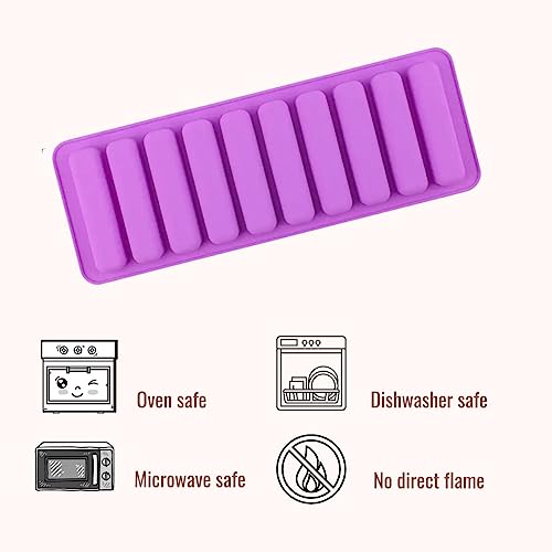 MoldBerry 10 Cavity Kitkat Chocolate Mould Silicon Long Stick ice Cube Tray chocloate Resin Candle Mould DIY Kitchen Baking Candy Stick kitkat Mould Oblong Chocolate Crackers - Image 4