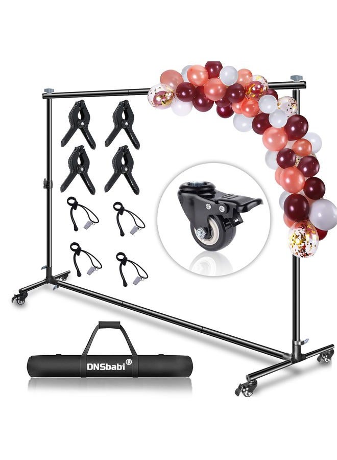 DNSbabi Versatile Heavy Duty Backdrop Stand with Wheels, 10 * 7ft Adjustable Photo Background Stand, Banner Backdrop Stand for Parties/Photography/Birthday/Studio - Image 1
